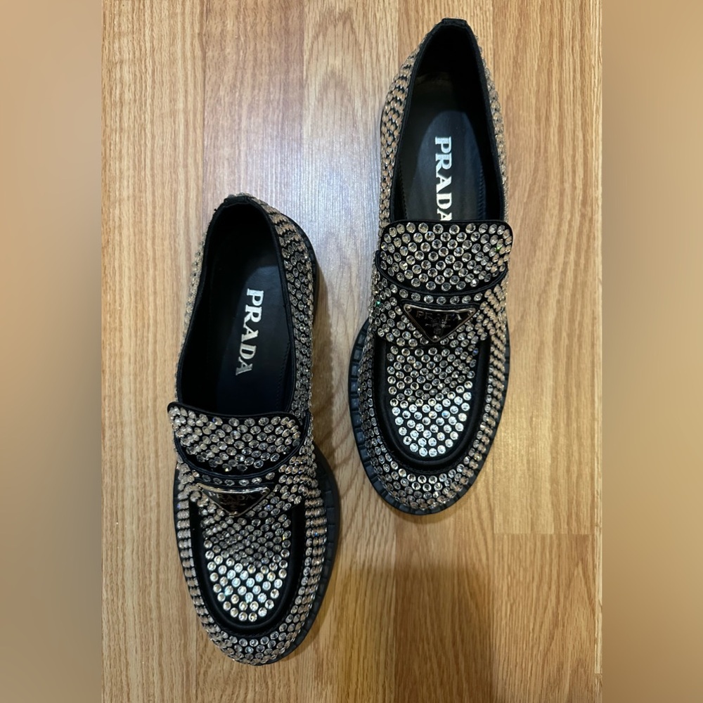 PRADA Crystal Loafers (Women’s) - Size 10 - Pre-owned - Pristine Condition - Picture 4 of 11